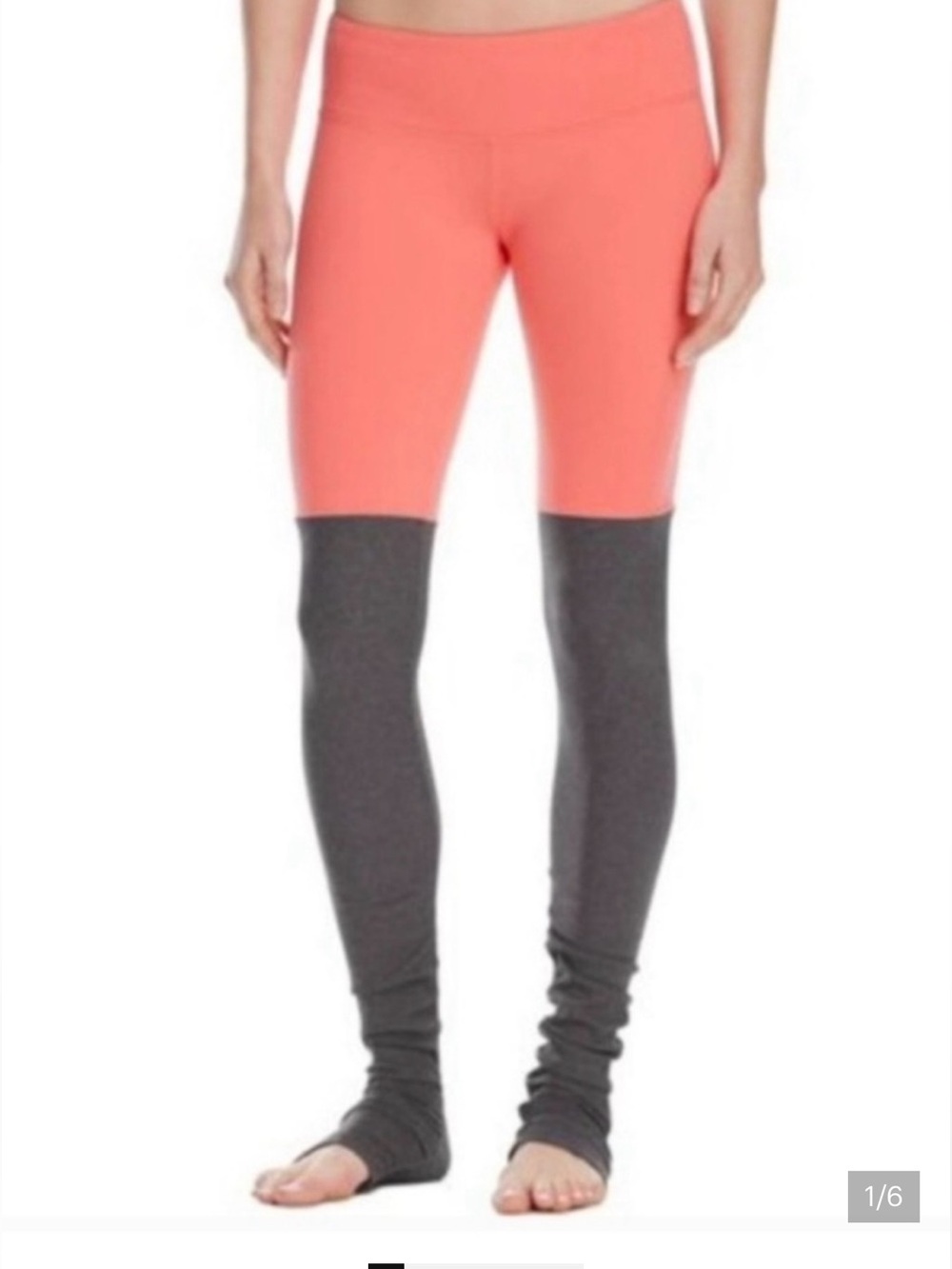 ALO Yoga Goddess Leggings - Coral and Charcoal Sz L